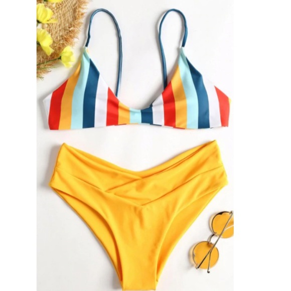 Jaya Lashes Other - LAST ONE❗️Colorblock Striped Bikini